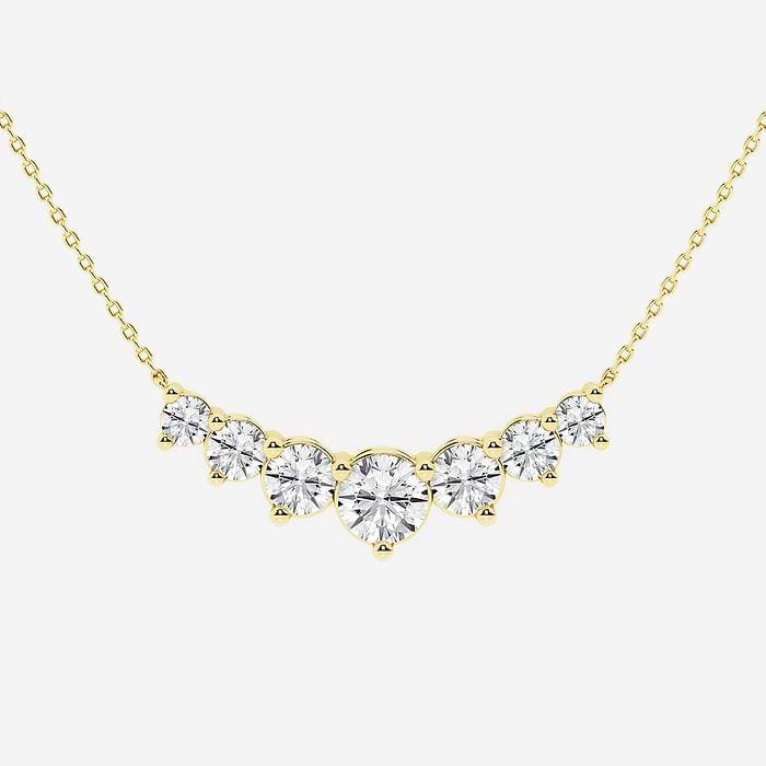 Seven Stone Demi Eternity Round Fashion Necklace